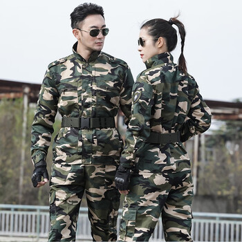 盾郎新式迷彩服套装男女耐磨耐脏荒漠迷彩军训服工作服陆军作战服春