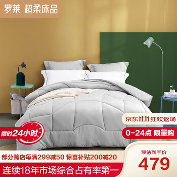 LUOLAI 罗莱家纺 超柔冬被被子被芯1.5米床200*230cm全利兔-实时优惠快报