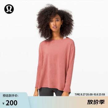 lululemon 丨Back in Action 女士长袖 T 恤 LW3CE0S 蔷薇红 0运动户外类商品-全利兔-实时优惠快报