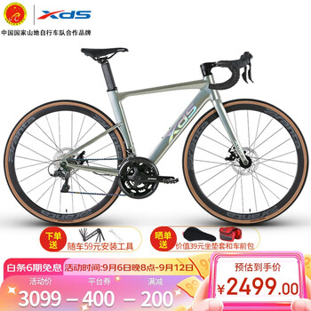 XDS 喜德盛 公路自行车RC618全隐藏内走线破风车架 16速变速 炫光银（青春版） 700C*500全利兔-实时优惠快报