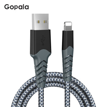 Gopala 苹果数据线手机快充电线适用iphone6/7/8plus/XS/11pro/12max 苹果线-鱼网编织-1米灰色