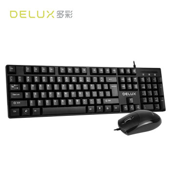 多彩（DeLUX）K6005U+M331BU 键鼠套装 有线键鼠套装 键盘鼠标套装 电脑键盘 电脑鼠标  便携  商务办公 黑色
