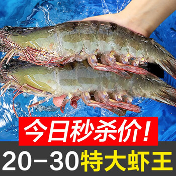 京东百亿补贴:东上御品 虾 虾类 海鲜 17-21cm【虾王20/30规格】 气动大虾4斤【净虾3斤】食品类商品-全利兔-实时优惠快报