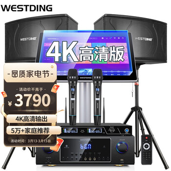 威斯汀（WESTDING） 点歌机家庭影院ktv音响组合功放套装家用卡拉OK双系统一体机10英寸低音 【配置一】108智能语音双系统（2T版）