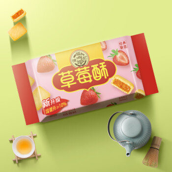 徐福记 包馅酥 草莓酥 一口酥 中国台湾风味 营养早餐休闲食品零食下午茶点心蛋糕饼干184g