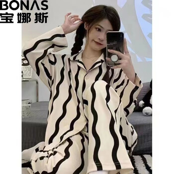 BONAS 宝娜斯 女士睡衣家居服套装-条纹波浪母婴玩具类商品-全利兔-实时优惠快报
