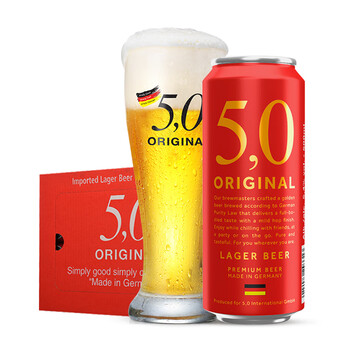 5.0 ORIGINAL 5.0窖藏黄啤酒500ml*24听整箱装 德国原装进口（日期：日-月-年）食品类商品-全利兔-实时优惠快报