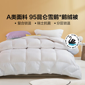 一夜入冬：LOVO 乐蜗家纺 95昆仑雪鹅锁温冬被 200*230cm全利兔-实时优惠快报
