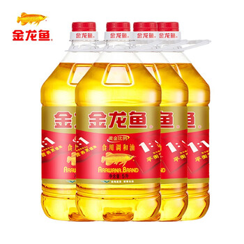 金龙鱼黄金比例食用调和油5l转基因植物食用油桶装家用大瓶 5l*1/2/4