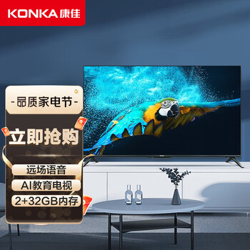 康佳（KONKA）65X5 PRO 65英寸 4K超高清 免遥控远场语音 2+32GB大内存 超薄全面屏 AI智慧屏教育电视
