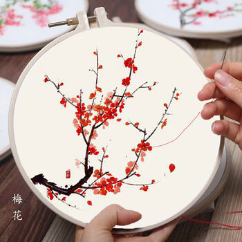 刺绣梅花美岸自己小版材料diy简单手工/十字绣