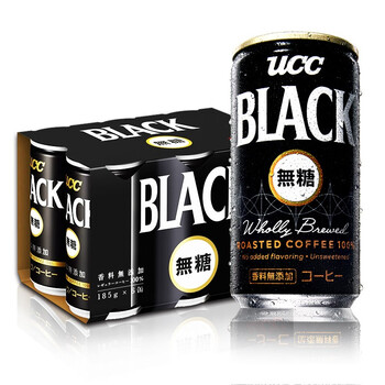 UCC 悠诗诗 无蔗糖BLACK黑咖啡饮料 185g/罐 2罐食品类商品-全利兔-实时优惠快报