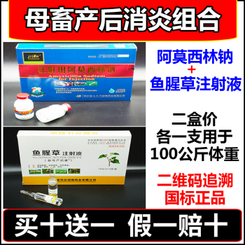 猪牛羊产后消炎针剂组合母畜兽用药注射用阿莫西林钠鱼腥草注射液