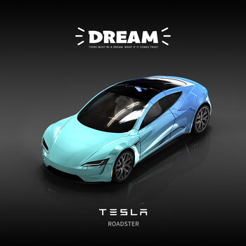 特斯拉车模model3dream164特斯拉roadster概念车model3金属红仿真合金