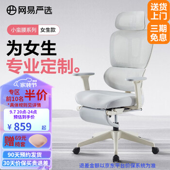 京东PLUS：YANXUAN 网易严选 小蛮腰 人体工学椅 女生椅 女生椅晨露灰 有脚踏全利兔-实时优惠快报