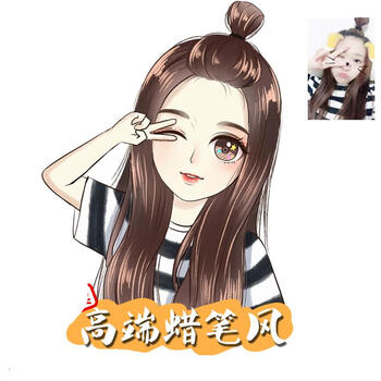 手绘q版微信头像设计卡通情侣漫画人物logo真人照片转