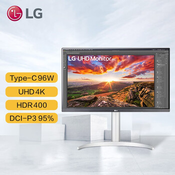 LG 27UP850 4K显示器HDR Type-C反向充电96W IPS面板 升降旋转 内置音箱 硬件校准 MAC外接 27英寸液晶台式电竞显示屏