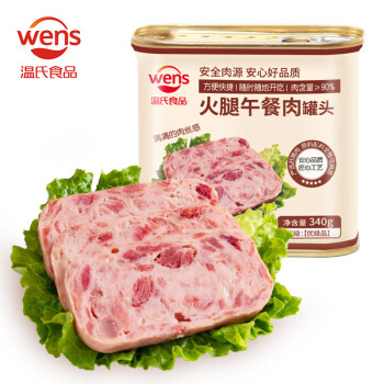 温氏火腿午餐肉罐头340g 猪肉≥90%即食速食涮火锅食材户外 下饭菜