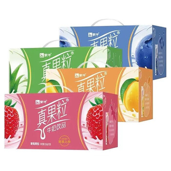 蒙牛真果粒牛奶饮品草莓蓝莓椰果芦荟250g12包蓝莓味3月