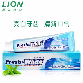 狮王（Lion）White冰凉亮白牙膏 防蛀固齿脱渍护龈双重薄荷清新口气160g（原装进口）