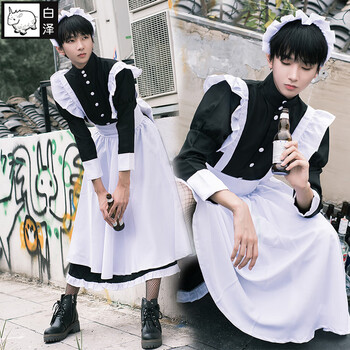 白泽女仆装男穿洛丽塔cosplay女装大佬日系可爱反串伪娘派对聚会007号