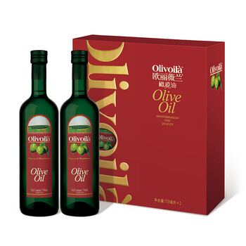 欧丽薇兰 橄榄油压榨特级初榨纯正橄榄油 718ml*2瓶 礼盒食品类商品-全利兔-实时优惠快报