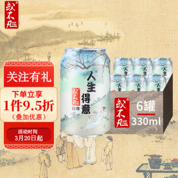 或不凡 国产精酿啤酒 白啤 人生得意白啤 330mL 6瓶