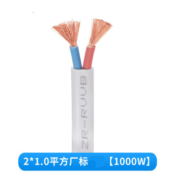 电线软线二芯纯铜国标铜芯线2芯家用电缆电源线 2*1.0平方厂标20米