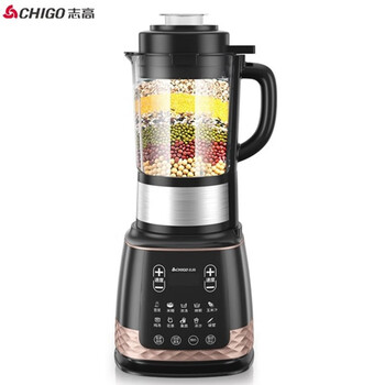 志高(CHIGO) 新款变频破壁机加热智能预约多功能豆浆机榨汁机辅食机果汁机养生料理机家用静音搅拌机 黑金色