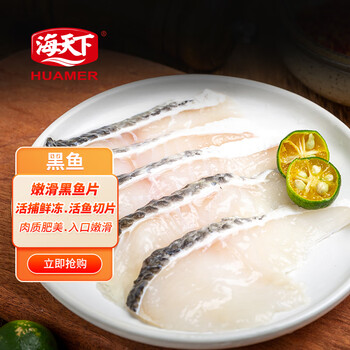 海天下 冷冻免浆黑鱼片250g 原切火锅食材 酸菜鱼食材 生鲜鱼类全利兔-实时优惠快报