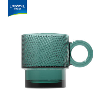 LOVWISH 乐唯诗 墨绿玻璃水杯叠杯 斜纹*1日用百货类商品-全利兔-实时优惠快报