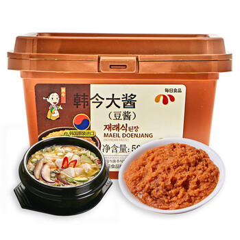 hanjin 韩今 韩式大酱正宗农家黄豆酱韩式大酱汤专用酱味增汤500g家庭调味食品类商品-全利兔-实时优惠快报