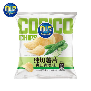 copico 可比克 capico） 纯切薯片12g自由组合原切香脆办公室下午茶休闲零食随享小包装 爽口青瓜味12g*1袋食品类商品-全利兔-实时优惠快报