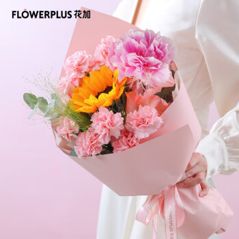 花加（flowerplus）小幸福系列妈妈的爱永远在线母亲节送妈妈的浪漫暖心花束礼物 小幸福单花款 5月13日-5月14日收花