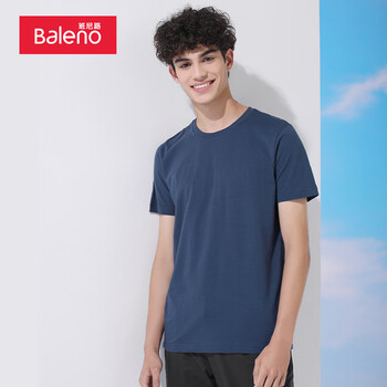 Baleno 班尼路 男女款圆领短袖T恤 88902284 中蓝 XL全利兔-实时优惠快报