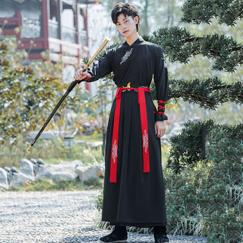 奇骏狗魏晋风大码汉服男仙气古风男士古装霸气公子中国风女学生班服
