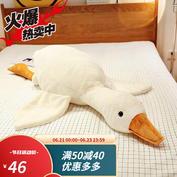 无起 网红大白鹅 抱枕毛绒玩具 白色 50厘米(0.18kg)母婴玩具类商品-全利兔-实时优惠快报