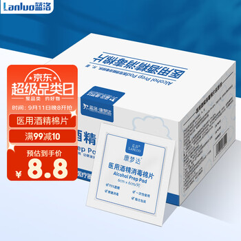 京东PLUS：LANLUO 蓝洛 医用酒精棉片 100片装 6*6cm医疗保健类商品-全利兔-实时优惠快报