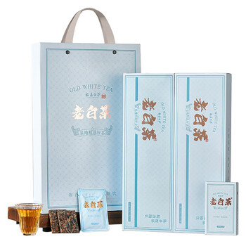 京东PLUS：天洲溪茶叶 福鼎白茶2条300克 贡眉小方片茶饼老白茶礼盒装全利兔-实时优惠快报