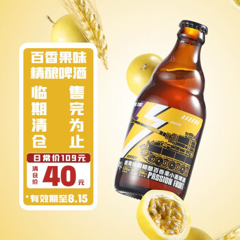 坦克伯爵（TANK COUNT）精酿啤酒 【天然发酵】 10°P百香果味精酿啤酒 330ml*12瓶  整箱装