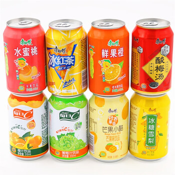 康师傅冰红茶冰糖雪梨鲜果橙水蜜桃酸梅汤310ml24罐易拉罐饮料冰糖