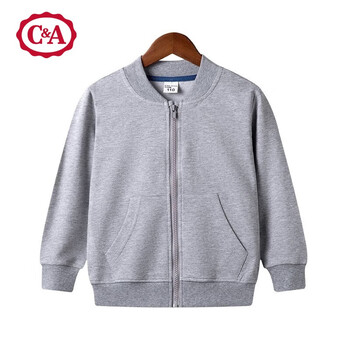 C&A 西雅衣家 C＆A儿童外套秋季男童开衫春秋上衣秋款女童秋款休闲外套男小童秋上衣 灰色 140全利兔-实时优惠快报