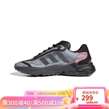 adidas 阿迪达斯 三叶草男女运动鞋缓震时尚舒适休闲鞋G57952 黑灰橘 37运动户外类商品-全利兔-实时优惠快报