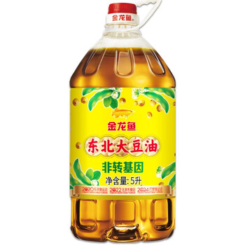 豆油金龙鱼东北北大转基因5升装大桶装食用油