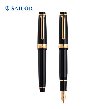 最后4小时、错过等一年：SAILOR 写乐 ProfessionalGear 1221 平顶天冠 14K金尖钢笔 黑杆金夹 MF笔尖全利兔-实时优惠快报