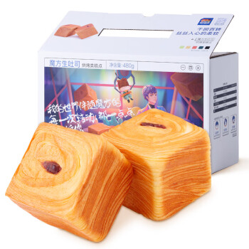 三只松鼠-魔方吐司红豆味6枚480g/箱