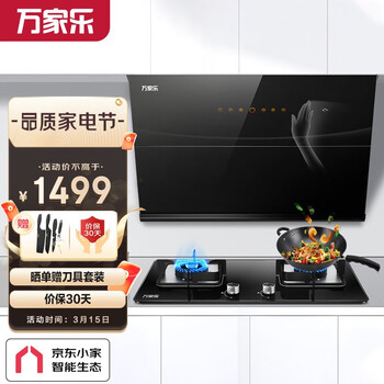 万家乐 抽油烟机 京东小家智能生态20立方大吸力烟灶套装 家用挥手智控油烟机灶具套装AL256+KA211B(天然气)