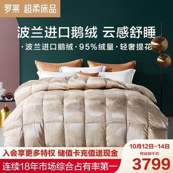 LUOLAI 罗莱家纺 罗莱 尊贵型白鹅绒冬被 220*250cm家具家装类商品-全利兔-实时优惠快报