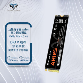 达墨ARIES固态硬盘 白羊座1TB 4.0 NVMe M2 PCIe笔记本台式机高速硬盘国产颗粒 白羊 1TB