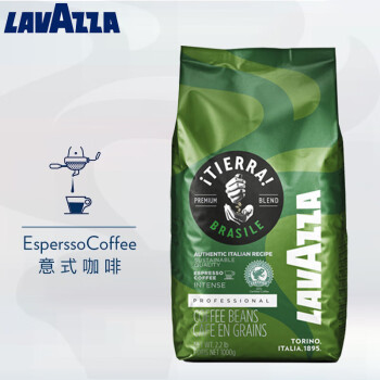 拉瓦萨（LAVAZZA）意大利进口特醇Tierra!大地系列雨林联盟水洗巴西拼配咖啡豆1kg